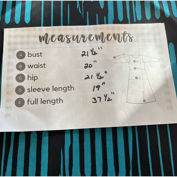 Calvin Klein Womens Black Teal Patterned 3/4 Sleeve Dress Size 14 Office Teacher - Picture 6 of 8